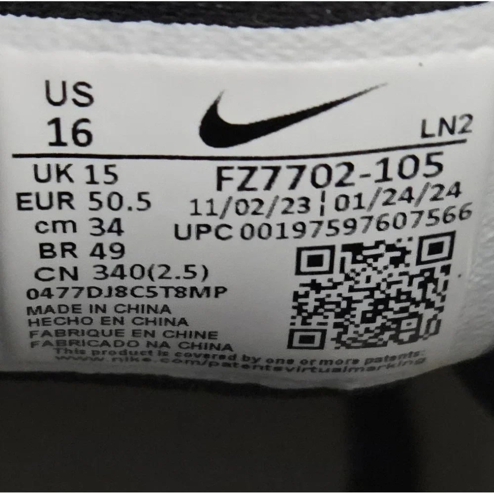 Nike Alpha Menace 4 Pro White Black Football Cleats Men's Size 16 FZ7702-105 New